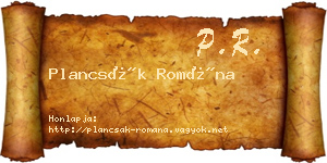 Plancsák Romána névjegykártya